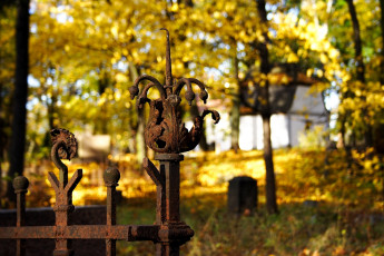 A Rusty Fence In St. Martin'S Cemetery.