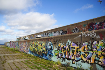 A Graffiti-Covered Wall In Tallinn.