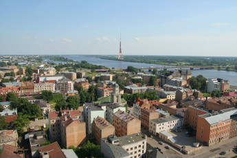 An Aerial View Of Riga From Above.