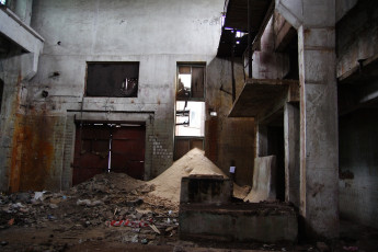 A Building In Iļģuciems Filled With Rubble.