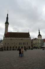 A Tallinn Landmark With A Clock Tower.