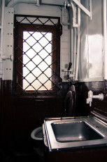 A Train Museum With A Bathroom And A Window.